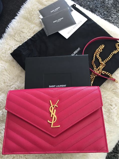 pink YSL wallet